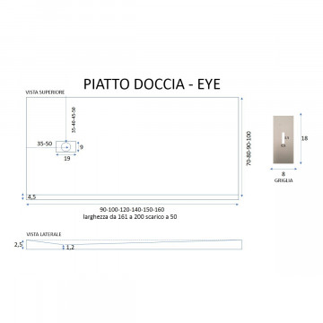 Piatto Doccia in marmo resina Cioccolato Marrone  Eye