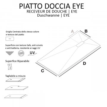 Piatto Doccia in marmo resina Moka  Eye