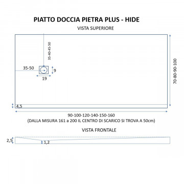 Piatto doccia in marmo resina Moka Pietra Plus