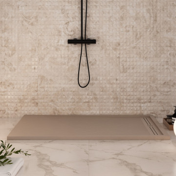 Piatto doccia in marmo resina Moka Pietra grid