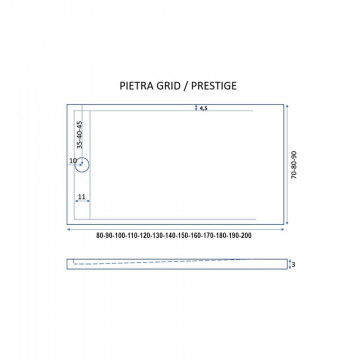 Piatto doccia in marmo resina Moka Pietra grid