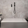 Piatto doccia in marmo resina con griglia laterale Bianco Prestige