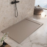 Piatto doccia in marmo resina con griglia laterale Moka Prestige