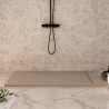 Piatto doccia in marmo resina con griglia laterale Moka Prestige