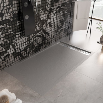 Piatto doccia in marmo resina con griglia laterale